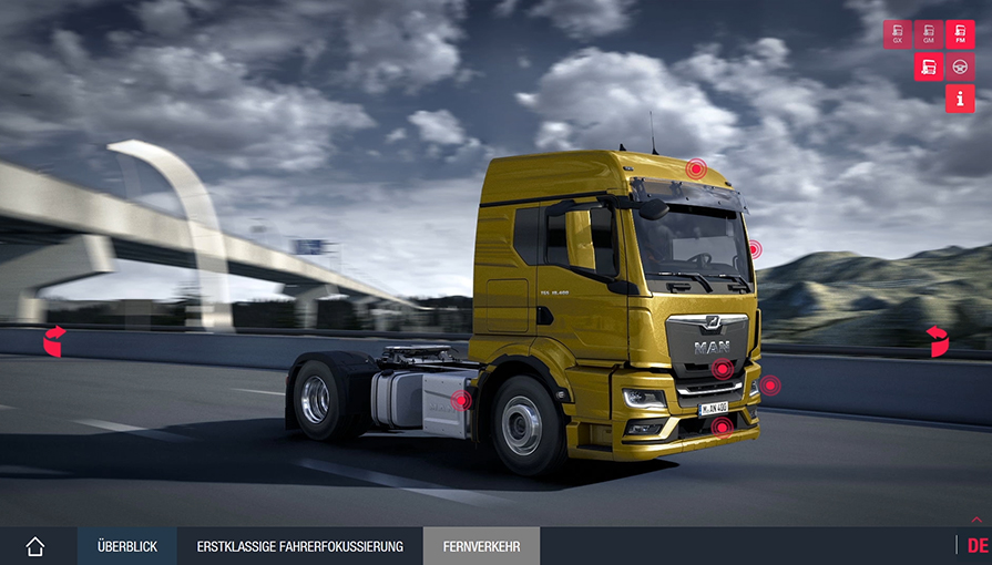 Für MAN Truck & Bus erstellt die Agentur eder 360° Produktpraesentationen und interaktive Anwendungen.